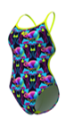 ARENA WOMEN MULTI CHAMELEONS SWIMSUIT LACE BACK MULTI BLACK_ARCTIC LIME