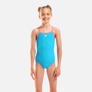 ARENA GIRLS’ LIGHTDROP SOLID SWIMSUIT EYEBLUSH/SHOCKING_PINK