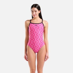 ARENA WOMEN’S CHALLENGE BACK FLORAL KEEP A BREAST PINK_MULTI/BLACK